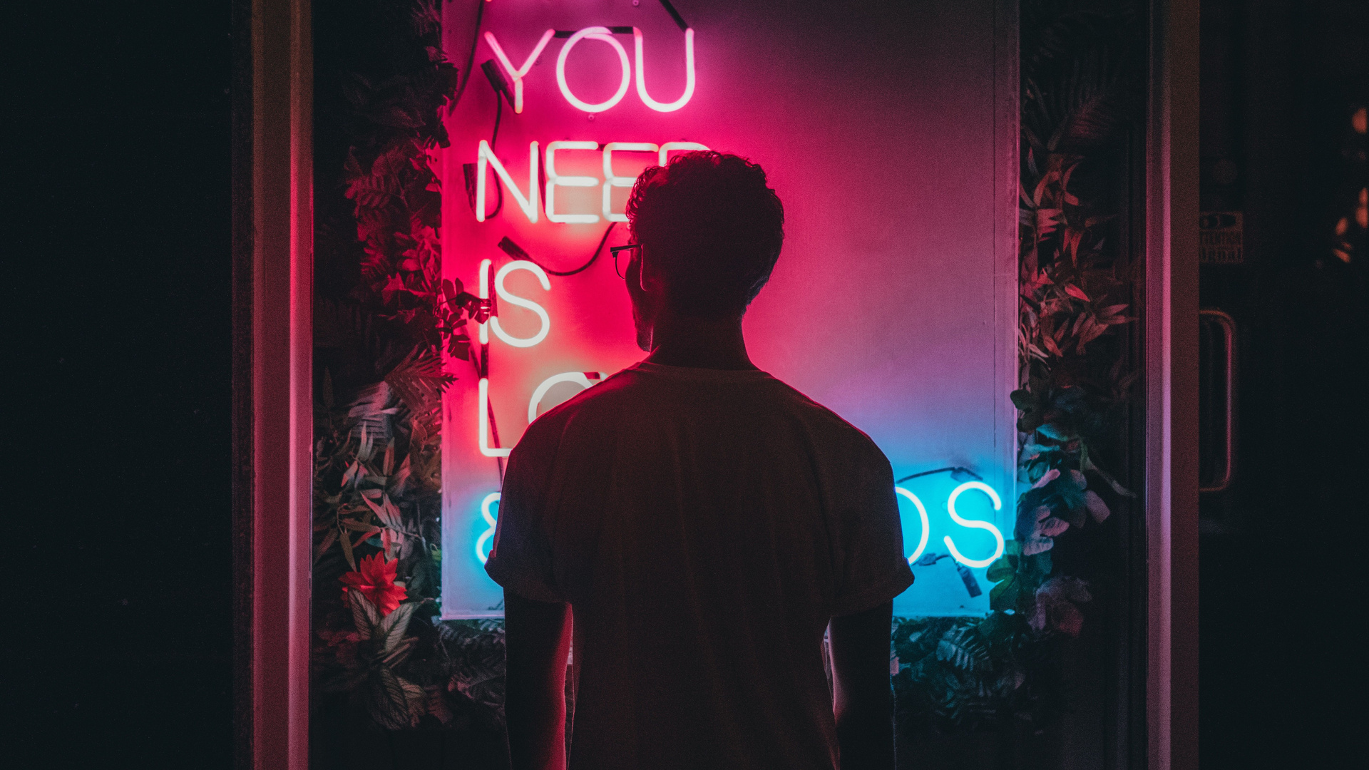 All You Need Is Love And Friends Neon Man Standing 5k