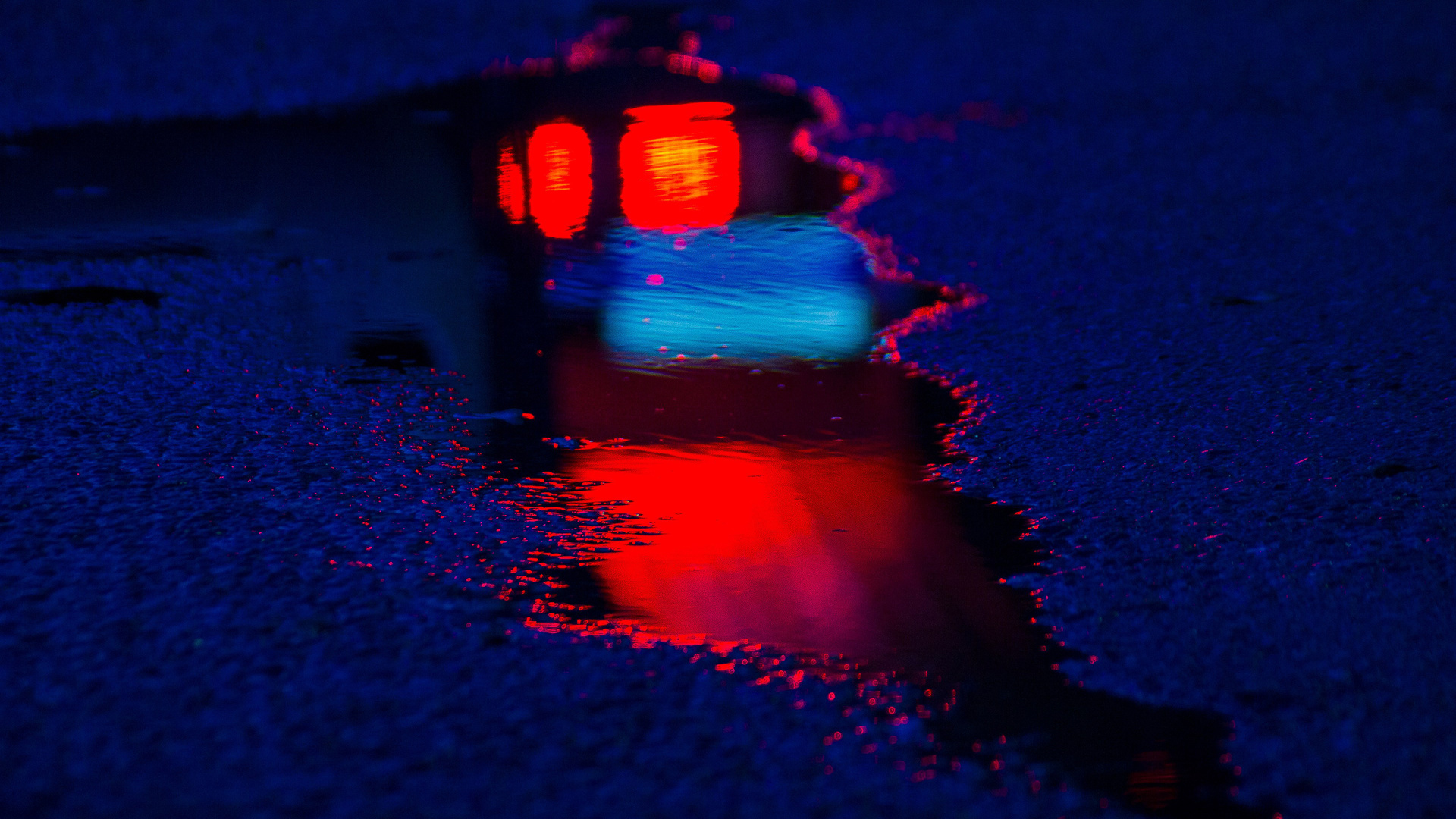Asphalt Lights Reflection 4k