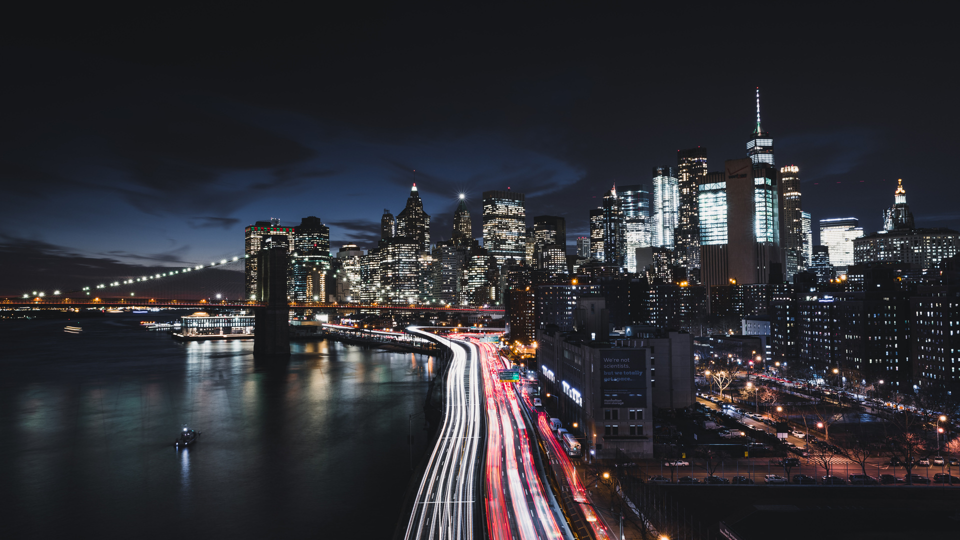 Brooklyn Bridge Cityscape Long Exposure Road Manhattan 8k