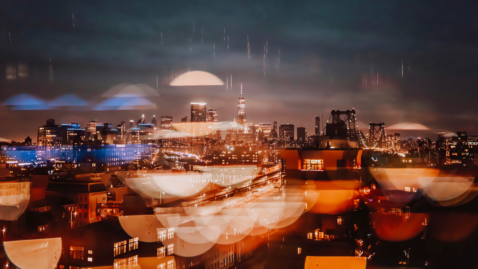 City Evening Buildings Bokeh 4k