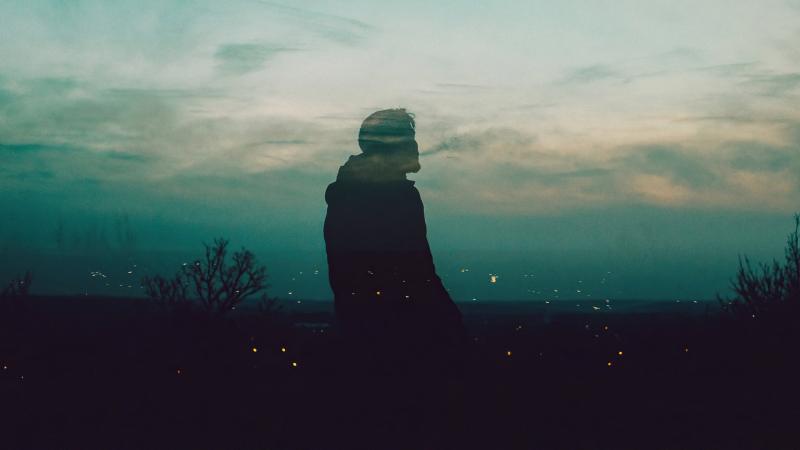 Alone Boy Sitting Silhouette Manipulation 4k