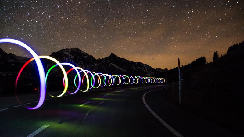 Asphalt Light Streaks Long Exposure Road 5k