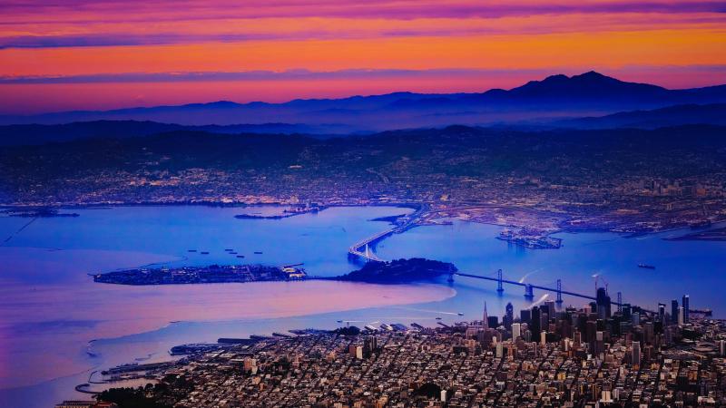 Beautiful City Depth View From Plane 5k
