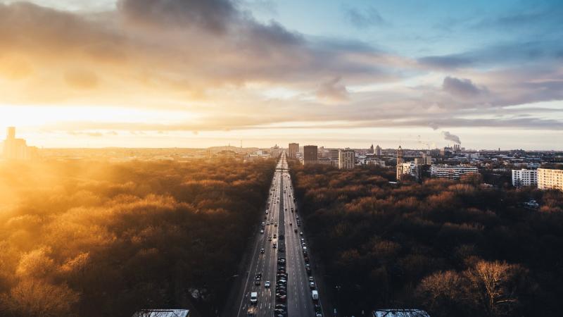 Beautiful City Sunset Evening