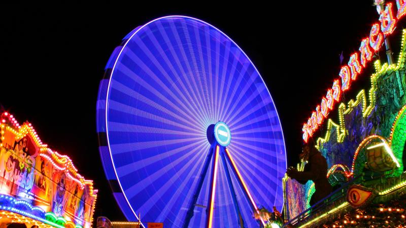 Blue Ferris Wheel 4k