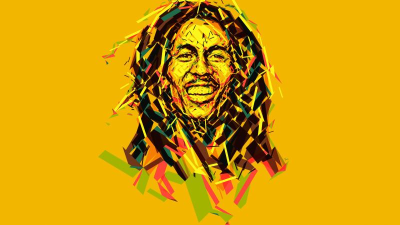 Bob Marley Abstract Artwork 8k
