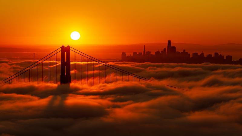 Bridge Under Clouds - Wallpaper Download