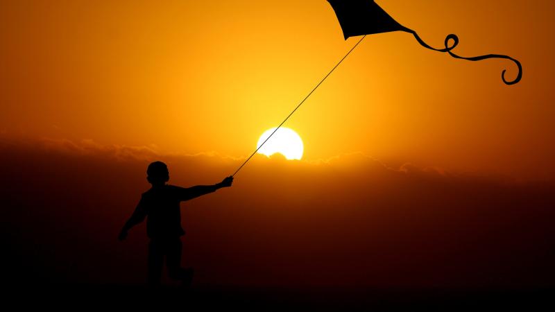 Children Flying Dragon Kite 4k