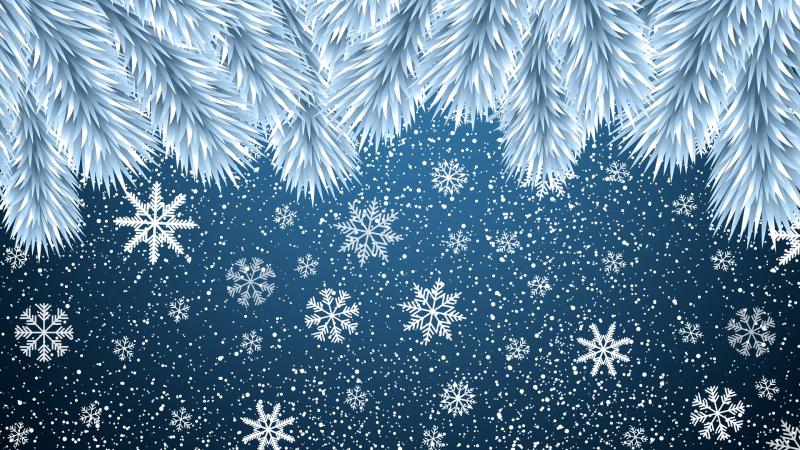 Christmas Snowflakes Background 8k