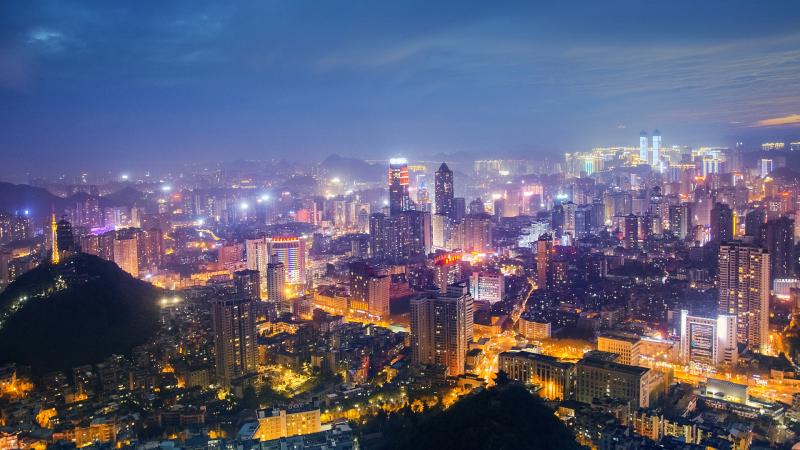 Cityscape Twilight Buildings Panorama View 5k