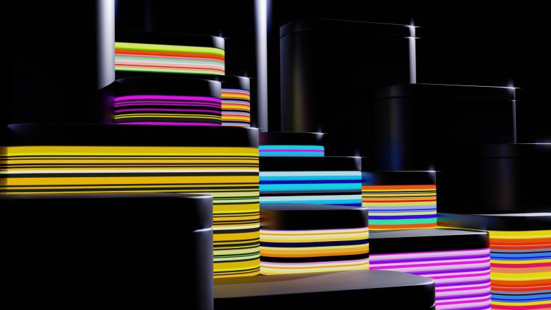 Colored Lines Hugging Shapes 5k
