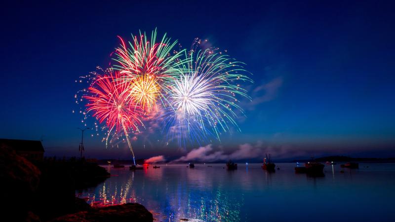 Colorful Fireworks Sky 4k