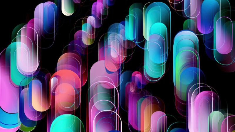Colorful Shapes Falling Down Pattern 4k