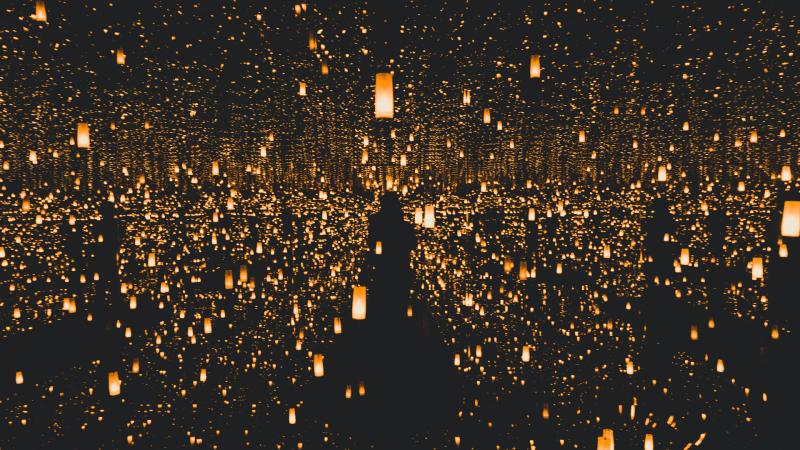 Covered By Lanterns Lights Dark 5k - Wallpaper Download