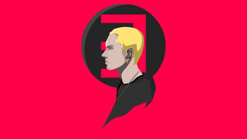 Eminem Red Minimal 4k
