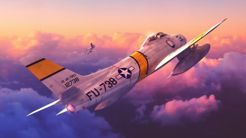 F 86 Sabres Planes Digital Art - Wallpaper Download
