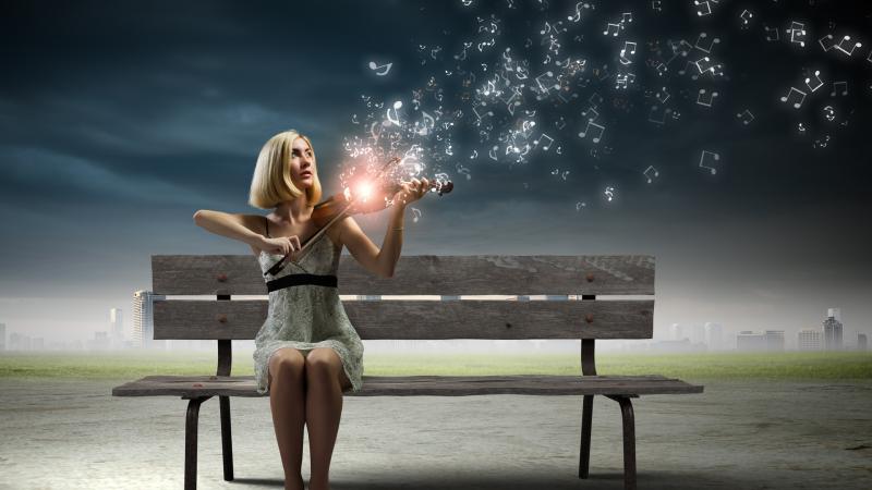 Girl Playing Violin Photo Manipulation