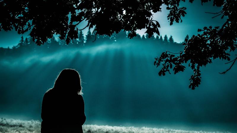Girl Standing Under Tree - Wallpaper Download