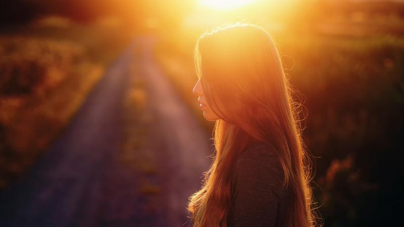 Girl Sunset Hair