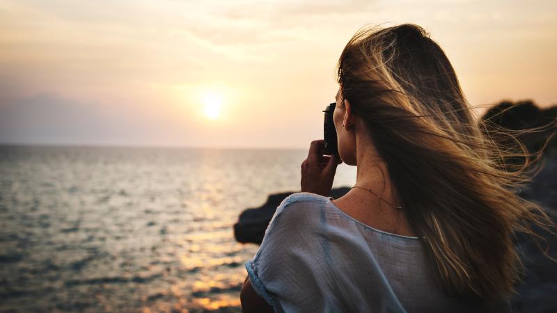 Girl Taking A Photo In Nature 8k