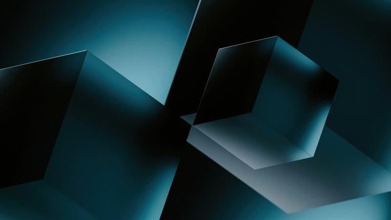 Glowing Blue Shapes 8k
