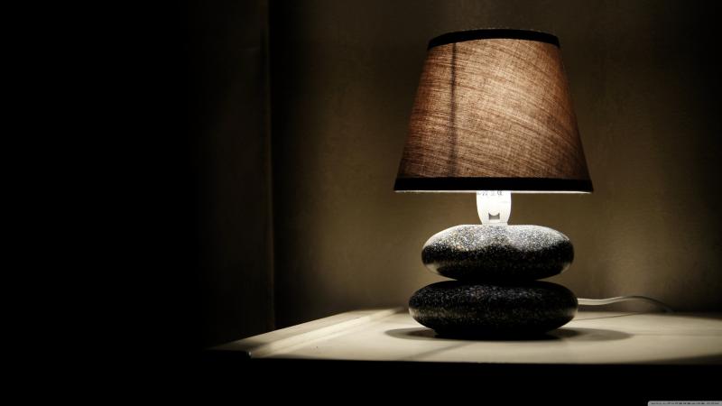 Glowing Lamp In Room