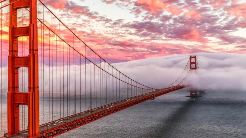 Golden Gate Bridge Morning 4k