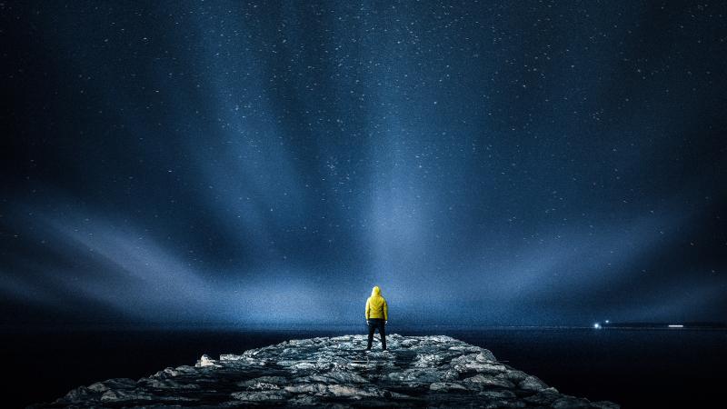 Guy Exploring Mystery Galaxy 4k