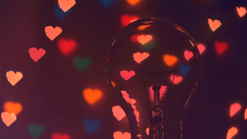 Hearts Light Bulb
