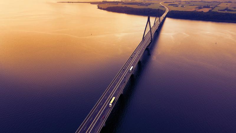 Highway Bridge Evening 5k - Wallpaper Download