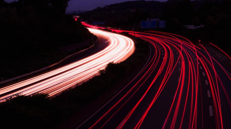 Highway Light Trails Photography 5k