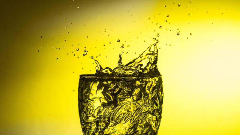 Ice Dropping Coke Coca Cola Glass