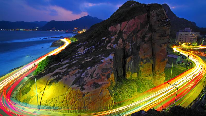 Long Exposure Lights Road 4k