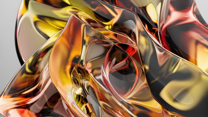 Luminous Orange Glass Abstract