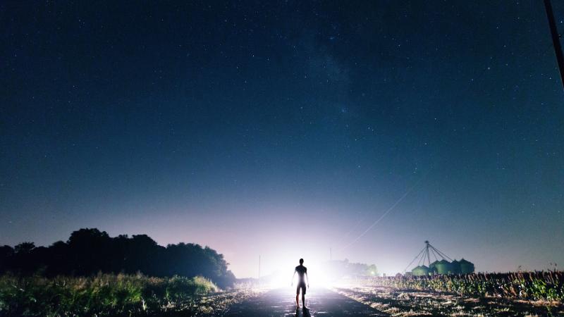 Man Standing On Front Of Bright Light 5k