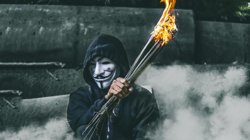Mask Guy With Bonefire - Wallpaper Download