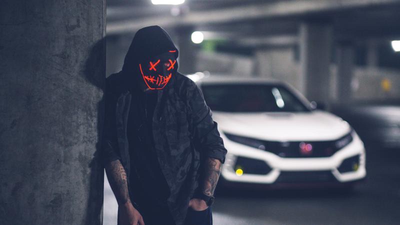 Mask Neon Inked With Car 5k