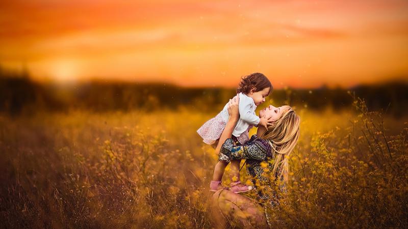 Mom With Little Daughter