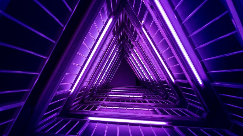 Neon Triangle Architecture 4k