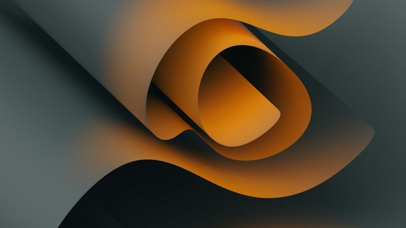 Orange And Black Folded Swirl