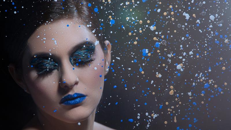Paints Drops On Girl Face