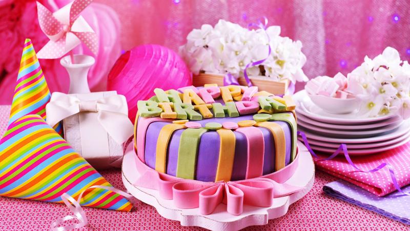 Pink Birthday Cake - Wallpaper Download