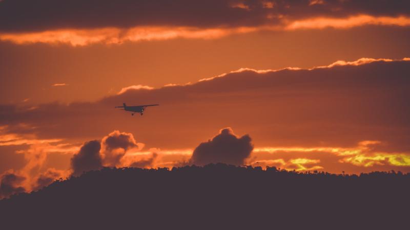 Prop Plane Passing Thorugh Clouds 4k
