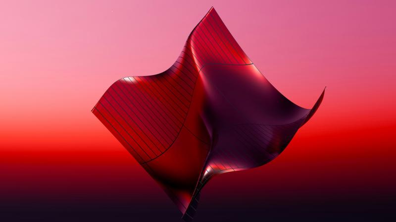 Red Pink Wavy Abstract