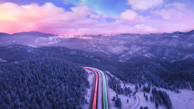Road Trails Long Exposure Colorful 4k