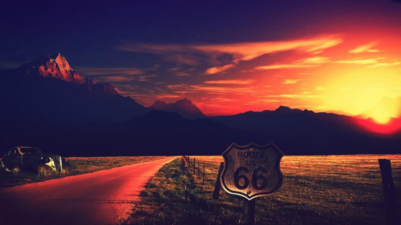 Route Us 66 Photography 4k