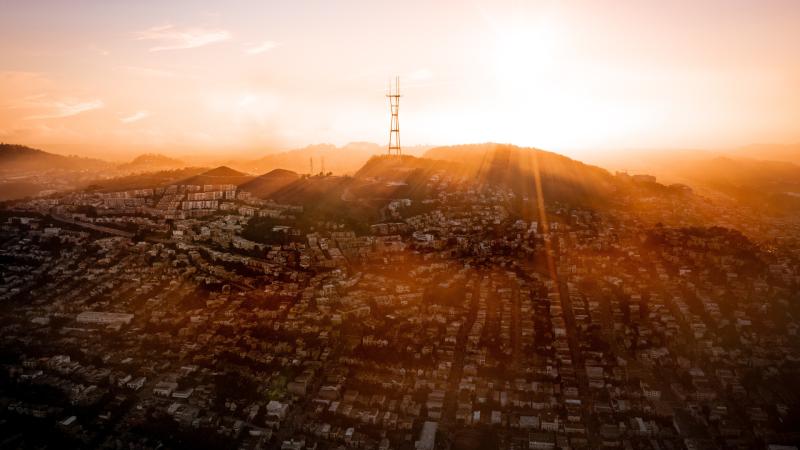 San Francisco Skyline Drone View