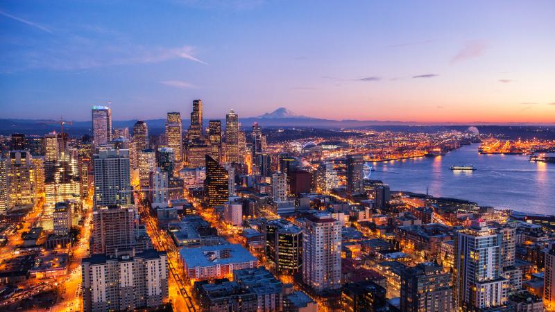 Skyline At Night From The Space - Wallpaper Download