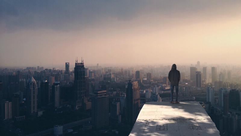 Standing Man Boy Alone