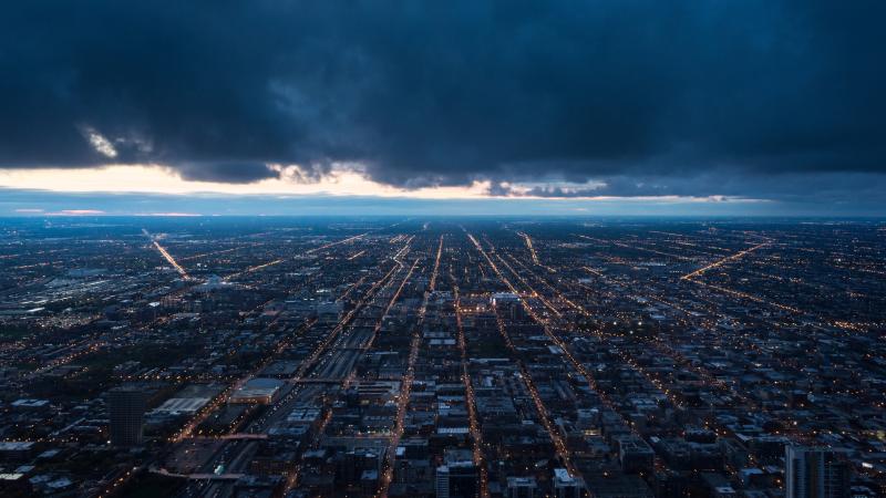 Top View Of Buildings Lights 5k - Wallpaper Download